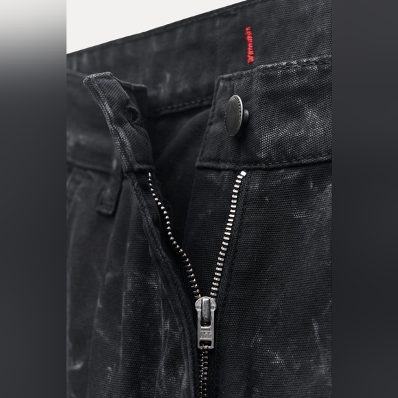 NWT ZARA Relaxed Mid-Waist Cargo Wide-Leg Jeans Zipper Detail ZW Collection XS,M - Picture 11 of 14